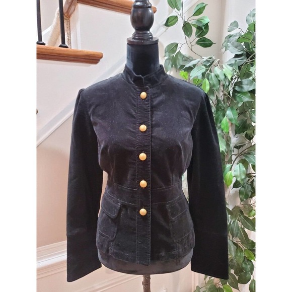 My Michelle Women's Black Cotton Long Sleeve Buttons Front Casual Jacket Size L - Picture 1 of 14